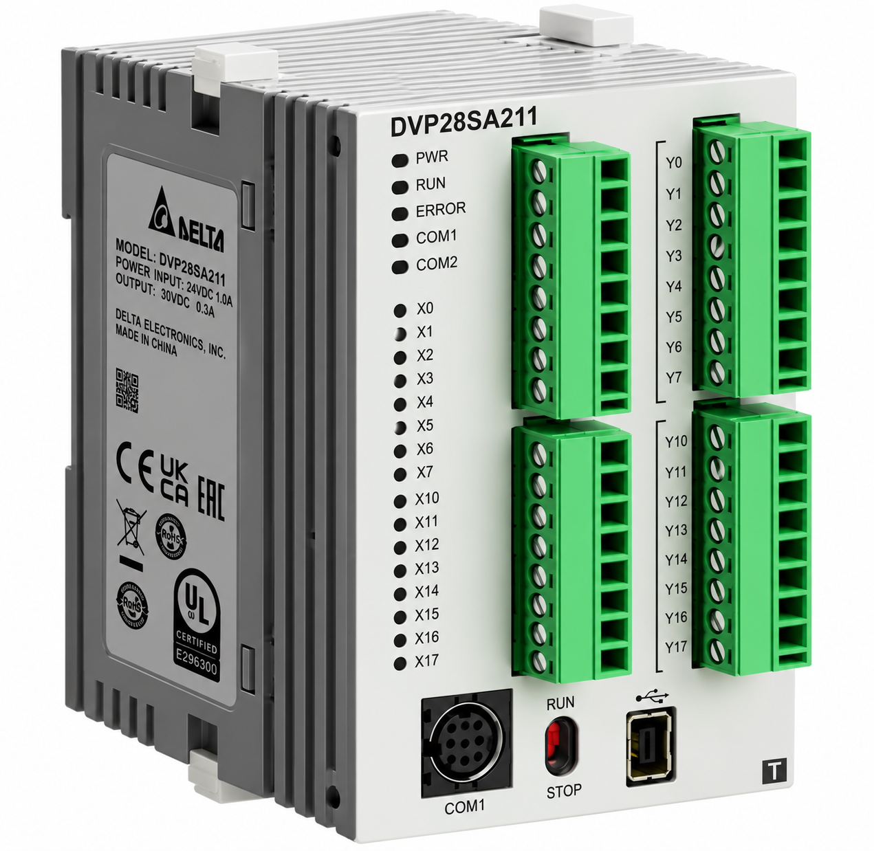 PLC SA2 16E/12S Trans 16K Mem 3 Puertos 1x232/2x485 NPN